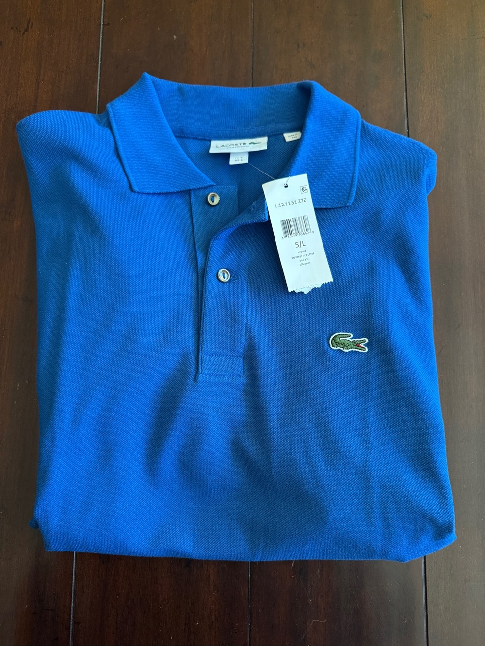 Lacoste Polo Shirt - Bright Blue with Green Crocodile
